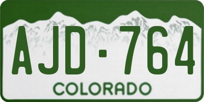 CO license plate AJD764