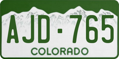 CO license plate AJD765