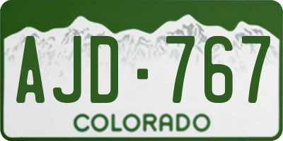 CO license plate AJD767