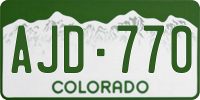 CO license plate AJD770