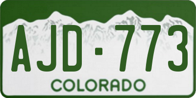 CO license plate AJD773
