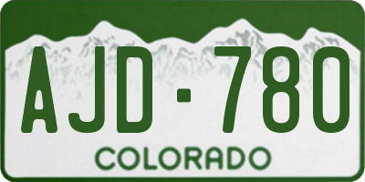 CO license plate AJD780