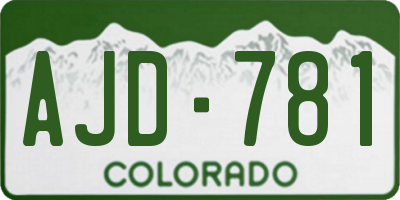 CO license plate AJD781