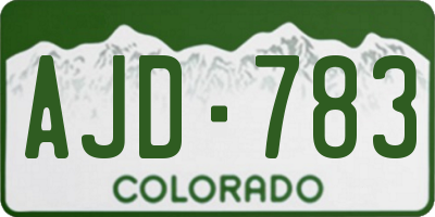 CO license plate AJD783