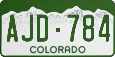 CO license plate AJD784