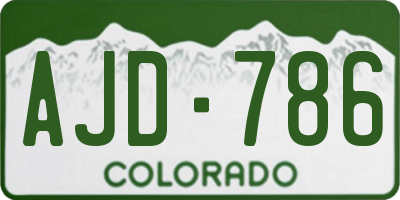 CO license plate AJD786