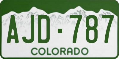 CO license plate AJD787