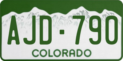 CO license plate AJD790
