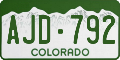 CO license plate AJD792