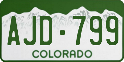 CO license plate AJD799