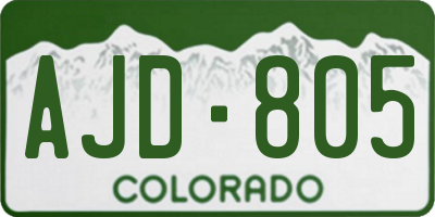 CO license plate AJD805