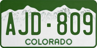 CO license plate AJD809