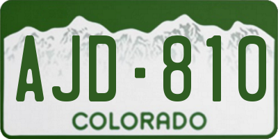 CO license plate AJD810