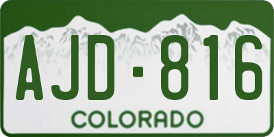 CO license plate AJD816