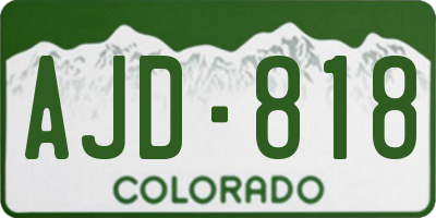 CO license plate AJD818