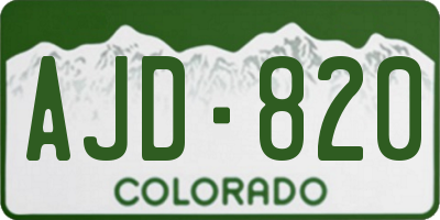 CO license plate AJD820