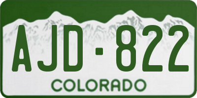 CO license plate AJD822