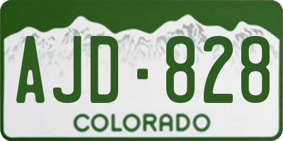 CO license plate AJD828