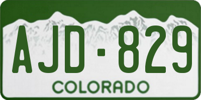 CO license plate AJD829
