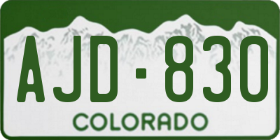 CO license plate AJD830