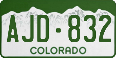 CO license plate AJD832