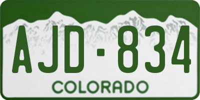 CO license plate AJD834
