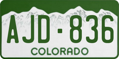CO license plate AJD836