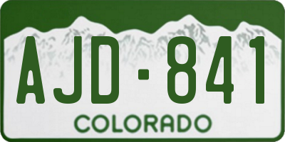 CO license plate AJD841