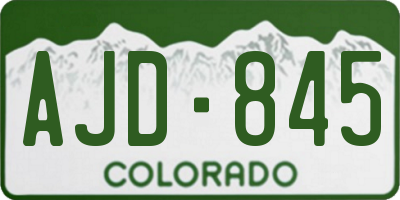 CO license plate AJD845