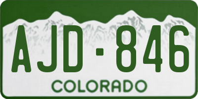 CO license plate AJD846