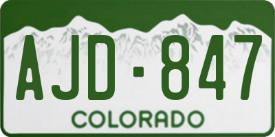 CO license plate AJD847