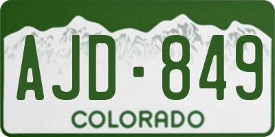 CO license plate AJD849