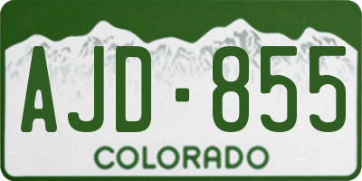 CO license plate AJD855