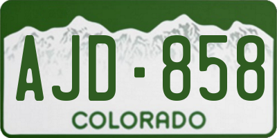 CO license plate AJD858