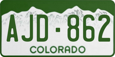 CO license plate AJD862