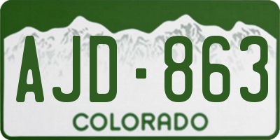 CO license plate AJD863