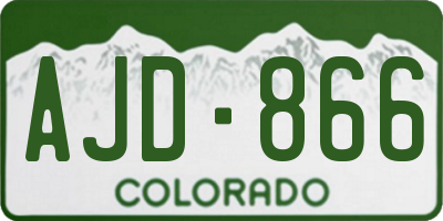 CO license plate AJD866