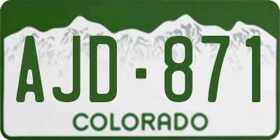 CO license plate AJD871