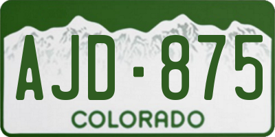 CO license plate AJD875