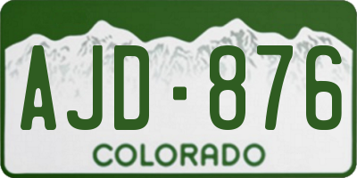 CO license plate AJD876