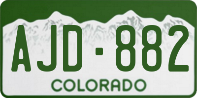 CO license plate AJD882