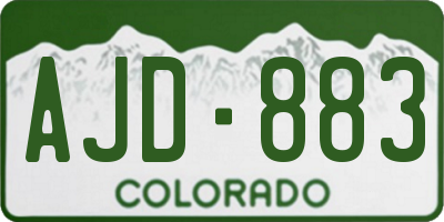 CO license plate AJD883