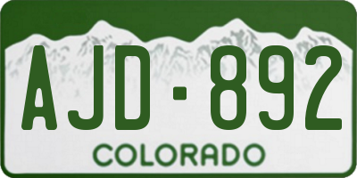 CO license plate AJD892