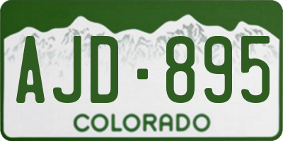 CO license plate AJD895