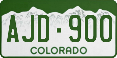 CO license plate AJD900