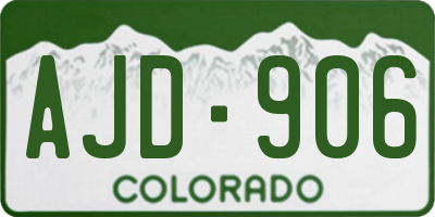 CO license plate AJD906