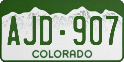 CO license plate AJD907