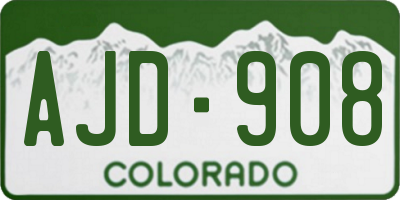 CO license plate AJD908