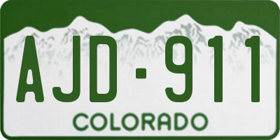 CO license plate AJD911
