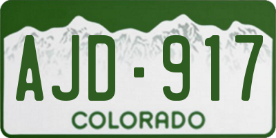 CO license plate AJD917
